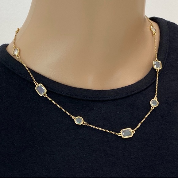 kate spade Jewelry - NWOT Kate Spade Clear Crystals, Goldtone Necklace